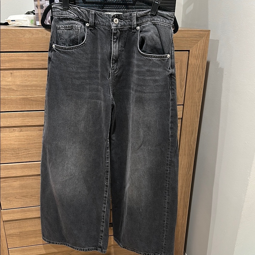 We The Free Black Relaxed Jeans High-Waisted Cropped